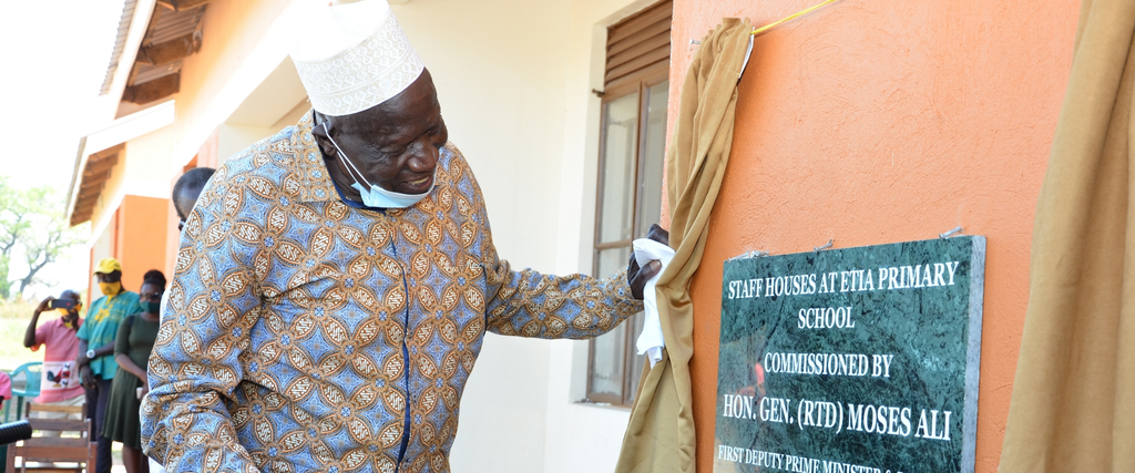 The Late Gen. Moses Ali (RIP) Commisioning Staff Houses at Etta Primary School (Courtesy Photo)