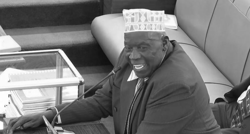 Gen. Moses Ali (RIP) on the Floor of Parliament (Courtesy Photo)